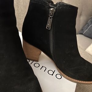 Black suede ankle waterproof booties